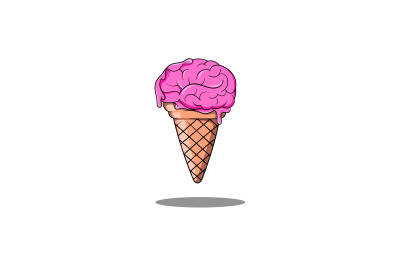 Brain Icecream logo abstract vector design template