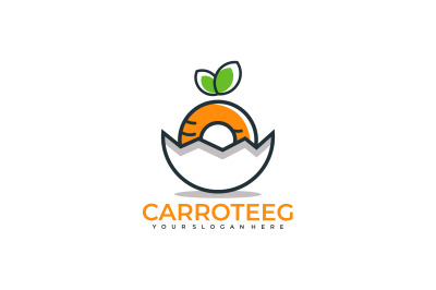 Carrot In Egg logo abstract vector design template