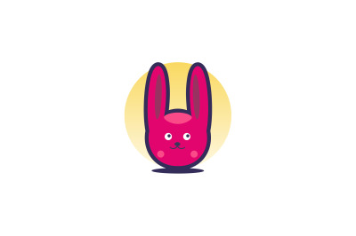 Cute Rabbit logo abstract vector design template