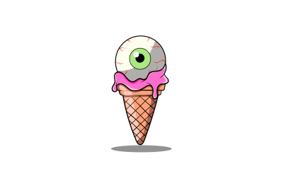 Eyeball Ice cream logo abstract vector design template