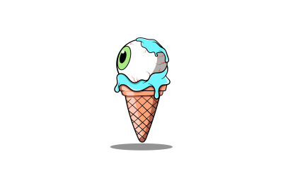 Eyeball Ice cream logo abstract vector design template