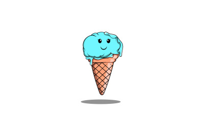 Happy Face Icecream logo abstract vector design template