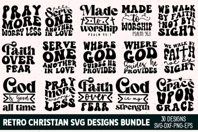 Retro Christian SVG Designs Bundle