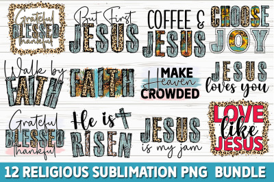 12 Religious Sublimation PNG Bundle