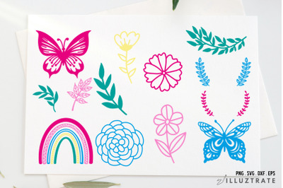 Rainbow SVG Cut File | Butterfly SVG | Butterfly Clipart | Rainbow