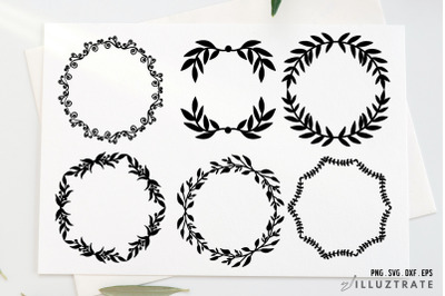 Doodle Wreath SVG cut files | Swirl Wreath SVG | Floral Wreath Cutting
