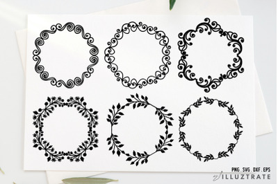 Doodle Wreath SVG cut files | Swirl Wreath SVG | Floral Wreath Cutting