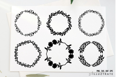Swirl Wreath SVG | Floral Wreath Cutting File | Fern Wreath SVG File |