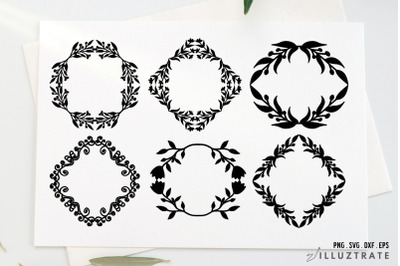 Fern Wreath SVG File | Doodle Wreath SVG cut files | Swirl Wreath SVG