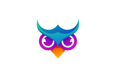 Owl Face logo abstract vector design template