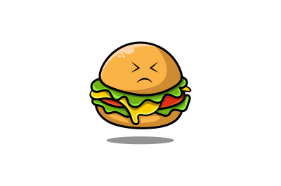 Pain Face Burger logo abstract vector design template