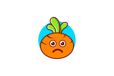 Sad Carrot Face logo abstract vector design template