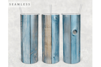 Rustic Blue Wood Tumbler Wrap, 20 Oz Skinny Tumbler Sublimation Design