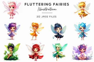 Fluttering Fairies Illustration