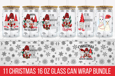 Christmas Glass Can Wrap Bundle