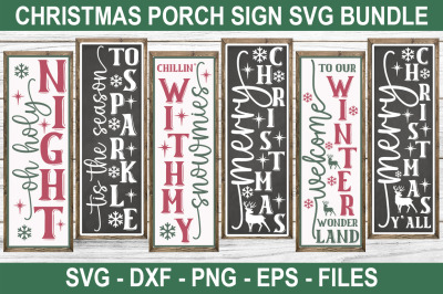 Christmas Porch Sign SVG Bundle
