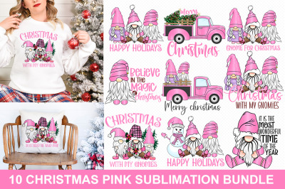 10 Christmas Pink Sublimation Bundle