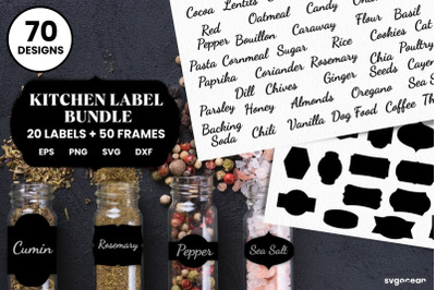 Kitchen labels Svg Bundle | Clipart | Silhouette