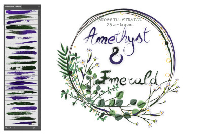 Amethyst &amp; Emerald Illustrator Brushes