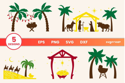 Nativity Christmas in July SVG Bundle | Clipart | Silhouette