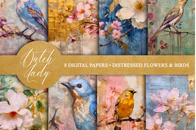 Flowers &amp; Birds Abstract Art Design Textures