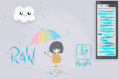 Rain Illustrator Brushes