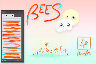 Bees Illustrator Brushes
