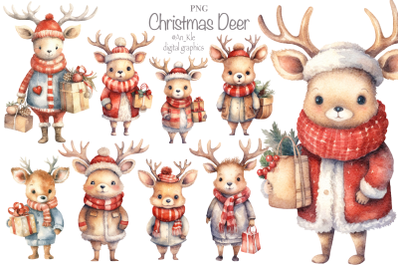 Christmas deer clipart