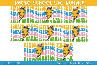 Retro Back To School SVG Bundle PNG