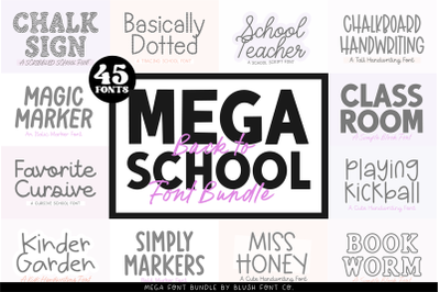 MEGA Back-To-School Font Bundle