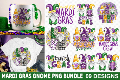 Mardi Gras Gnome PNG Bundle