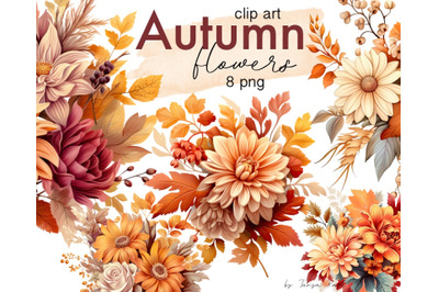 Autumn Bouquets Png Clipart - Fall Flowers