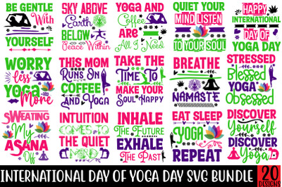 International Day Of Yoga Day SVG Bundle,20 Designs,on sell Design,Big