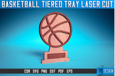 Basketball Tiered Tray Laser Cut SVG| Tiered Tray Laser Cut SVG Design