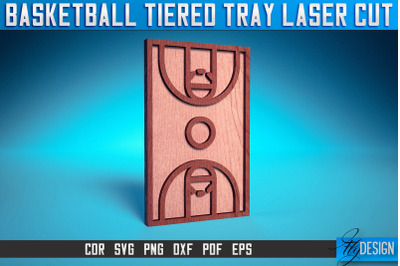 Basketball Tiered Tray Laser Cut SVG| Tiered Tray Laser Cut SVG Design