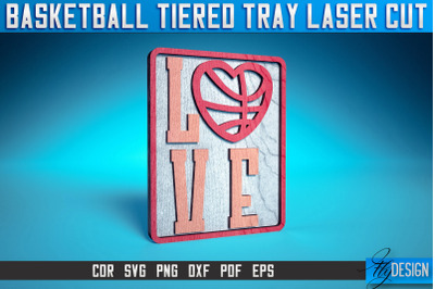 Basketball Tiered Tray Laser Cut SVG| Tiered Tray Laser Cut SVG Design