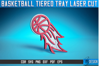 Basketball Tiered Tray Laser Cut SVG| Tiered Tray Laser Cut SVG Design