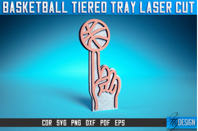 Basketball Tiered Tray Laser Cut SVG| Tiered Tray Laser Cut SVG Design