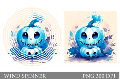 Halloween Wind Spinner. Blue Pumpkin Wind Spinner design