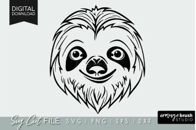 Sloth SVG | Funny Sloth Face SVG | Cute animals Cut File