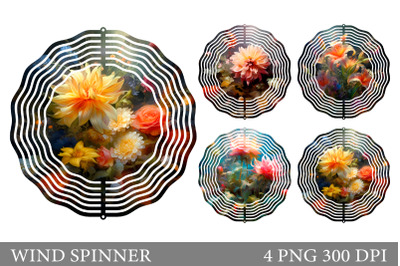 Flowers Wind Spinner. 3D Flowers Wind Spinner Design