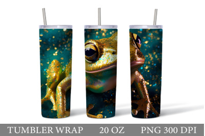 Frog Tumbler Sublimation. Frog Glitter Tumbler Design