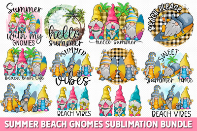 Summer Beach Gnomes Sublimation Bundle