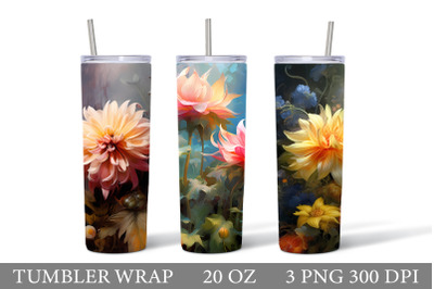 Flower Tumbler Sublimation. 3D Flowers Tumbler Design