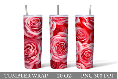 3D Rose Tumbler Sublimation. 3D Flowers Rose Tumbler Design