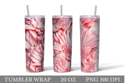 3D Flowers Tumbler Sublimation. 3D Flowers Tumbler Design