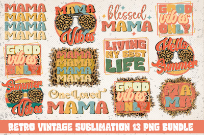 Retro Vintage Sublimation 13 png Bundle