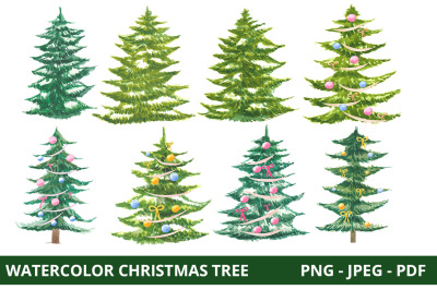 watercolor christmas tree