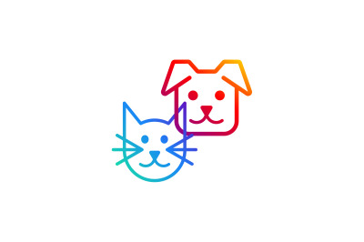 CAT AND DOG LOGO vector design template