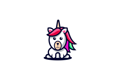 cute baby unicorn logo vector design template